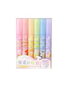 6pcs Fruit Scented Highlighter Pens, 6 Different Fruit Flavors. Suitable For Use In Office, Planner Decoration, Illustration Creation Or Casual Doodling. The Highlighter Pens Feature Soft Tips, Vibrant Colors, Quick-Drying And Non-Bleeding. - Sets - View 8