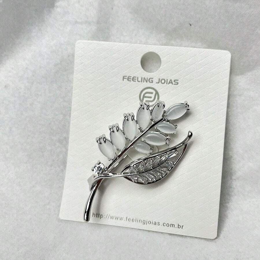 Broche Formato de Espinhos Banhado A Ouro - Prata - Visão 1