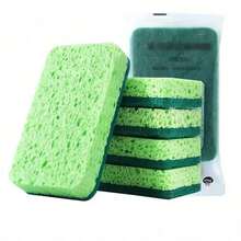 Wood Pulp Cotton Sponge Scrubber, Durable Degreasing Dishwashing Sponge Brush, Cleaning Scrub - Sponge Wipe - View 6