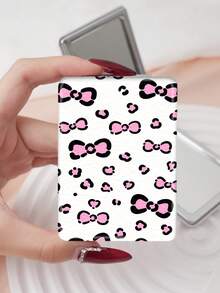 1pc Millennium YK Style Leopard Print Series Portable Folding Ultra-Thin Convenient High-Quality Stainless Steel Plated Bright Silver Nano Electroplated Frame Delicate Details Suitable For Multiple Occasions For All - Multicolor - View 8