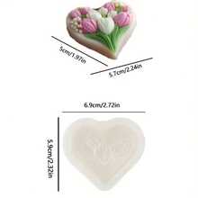Khuôn silicon 3D hình hoa tulip trái tim, kết hợp giữa thiết kế trái tim và hoa, khuôn silicon tái sử dụng và bền, thích hợp cho nến, đồ thủ công bằng thạch cao, xà phòng thủ công, dụng cụ đúc trang trí hoa DIY, quà tặng Ngày của Mẹ, Ngày Valentine, khuôn DIY cho cha mẹ và con cái. - Mẫu 2 - Xem 12