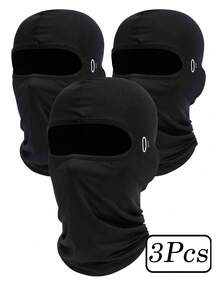 1pc/2pcs/3pcs Unisex Hollow Pattern Face Mask, Suitable For Outdoor Activities, Daily Use, Travel, Hiking, Skiing - Black - View 11