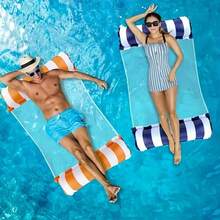 1pc 3-In-1 Inflatable Pool Hammock, Summer Essential Water Lounger, Durable PVC Inflatable Floating Raft, Lightweight Foldable Floating Bed, Suitable For Adults And Teens, Perfect For Pool Parties, Beach Vacations, Lake Trips, Sunbathing And Water Relaxation, Random Color - Inflatable Float - View 7