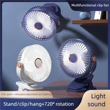 Clip-On Camping Fan, Rechargeable Desktop Portable Air Circulation Fan, Wireless Ceiling Fan With LED Light, Home Clip-On Fan, 800mAh - Multiple Styles - View 6