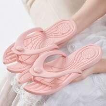 1 Pair Detachable Portable Travel Flip-Flops, Fresh Macaron Color, Comfortable And Durable, Non-Slip Bathroom Slippers, Suitable For Vacation, Beach Travel, Back To School Season, Women's Sandals - A - View 13
