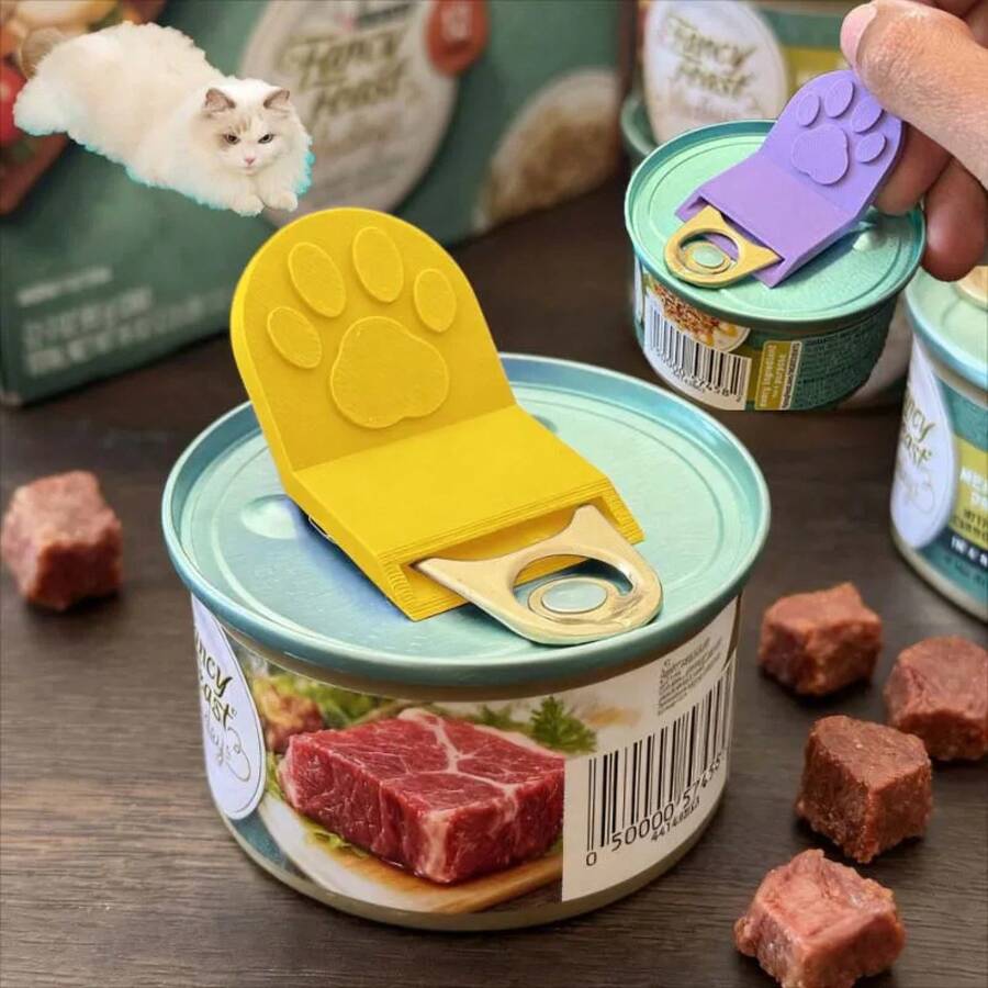 Abridor de comida enlatada para mascotas, sacacorchos de comida húmeda para perros y gatos, apertura enlatada para alimentación de cachorros, accesorios para perros - 2 piezas - color aleatorio - Ver 1