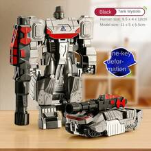 Coche de transformación, modelo de Robot de Anime, Robot de de deformación de un solo paso, juguete rompecabezas para niños, modelo de figura de acción de coche de de deformación - negro1 - Ver 14
