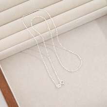 1pc Exquisite Shiny Necklace, S925 Sterling Silver Thin Collarbone Chain, Minimalist Sparkling Everyday Layering Jewelry - Baby's Breath Necklace - View 13