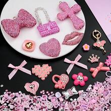 1 Box Powder Beige Resin Flat Back Beads Set, Shiny Rhinestone Lip Shape Cross Pearl Flower Handmade DIY Set, Includes Tweezers And Storage Box, For Phone Decoration - Multicolor - View 8
