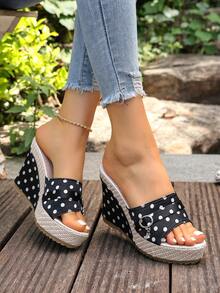 Summer New Slippers, Thick Platform Wedge Heel, Slip-On Casual Lightweight Non-Slip High Heel Sandals For Women - Black - View 4