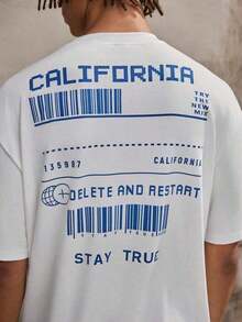 Camiseta Oversized para Hombre  en Blanco con Estampado Frontal y Trasero - Blanco - Ver 6