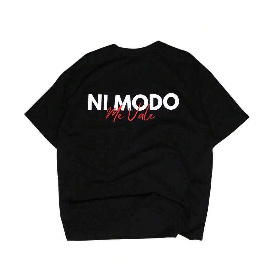 Me Vale - Camiseta Negra - Blanco - Ver 1