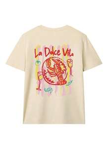 Set de 3 camisetas de manga corta con cuello redondo, de uso diario y casual, con estampado floral, simples y de moda para mujeres en verano - Blanco, rosa y albaricoque - Ver 8