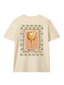 Set de 3 camisetas de manga corta con cuello redondo, de uso diario y casual, con estampado floral, simples y de moda para mujeres en verano - Blanco, rosa y albaricoque 2 - Ver 8