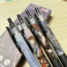 4pcs Anime Character Ballpoint Pens, Push-Button Design For Easy Writing, Non-Slip Soft Grip, 0.5mm Black Ink Tip, Smooth Writing, Suitable For Office, Study, Birthday, Back To School, Daily Use - A - View 6