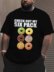 Schau dir mein Six-Pack "Donut"-T-Shirt an, lässiges, bequemes Oberteil für Herren, lässige Sportbekleidung für Herren, Outdoor-Alltagskleidung für Herren, PLUS SIZE. - Schwarz - Übersicht 1