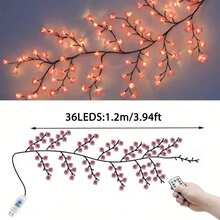 Sakura Tree Branch Lights Decor Wall-Mounted, Sakura Lights With Remote Control Timer, 8 Lighting Modes, Soft Willow Branch Fairy Lights, Bedroom Home Floral Wall Decor, Spring DIY Decoration - Multicolor - View 15