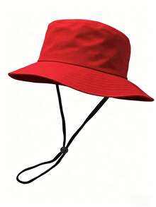 1 pieza Sombrero de cubo con cordón de unicolor unisex, sombrero de sol ligero y de moda para viajes al aire libre, senderismo y uso casual, adecuado para todas las edades, con protección UV para el verano - Multicolor - Ver 11