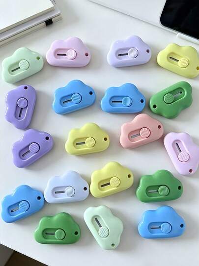 1 Peça Faca Utilitária Mini, Cortador de Papel Pequeno com Formato de Nuvem Fofo, Abridor de Pacotes Conveniente, Artigo de Papelaria Portátil de Uso Diário para Estudantes e Escritório, Estética Japonesa