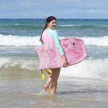 ATUNAS Body Boards, 33-43 Bodyboard Beach With Wrist Leash, Solid PE/EVA Closed-Cell Waterproof Foam, Surfing Kids And Adults - 40 Inch + Marble Pink - View 5