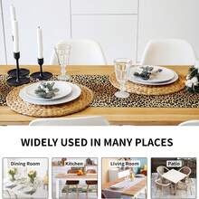 Leopard Print Tablecloth, Brown Cheetah Decor Running Decoration, Western Kitchen Dining Table Decor, Farmhouse Style Tablerunner Suitable For Party, Home, Kitchen, Dining Room - Brown - View 8