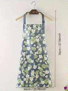 1 pieza Delantal sin mangas floral verde único e impermeable - Poliéster duradero, correa ajustable para el cuello, adecuado para la cocina y el jardín - Girasoles - Ver 3