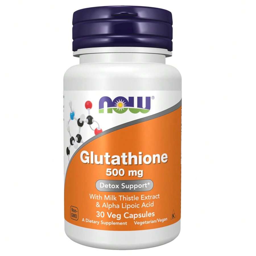 NOW Foods Supplements, Glutathione 500 Mg, With Milk Thistle Extract & Alpha Lipoic Acid, Free Radical Neutralizer*, 30 Veg Capsules - 30粒素食膠囊 - 查看 1