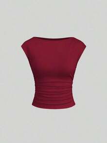 Set de 3 piezas de Top/camiseta de mujer ajustada, de manga corta, con espalda recortada, transpirable y que absorbe la humedad - Multicolor 9 - Ver 4