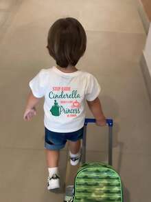 1 chiếc áo thun cotton trắng in hình công chúa dễ thương "Công chúa mới đã chào đời" dành cho bé gái - trắng - Xem 2