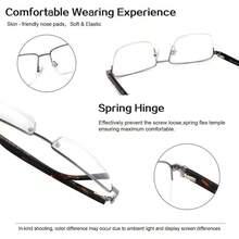 Men Big Size Half Rimless Spectacles Non-Prescription Fashion Metal Eyewear - Super Light Grey - View 6