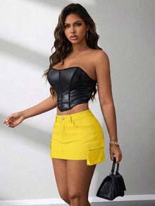 American Camouflage Cargo A-Line Denim Mini Skirt, Slim Fit Sexy Lady Spring/Autumn - Multicolor - Ver 10