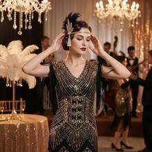 1pc Vintage 1920s Style Feather Rhinestone Headband - Made Of Alloy Material, Women's Hair Accessory, Suitable For Elegant Occasions, Also A Unique Gift - Multicolor - View 3