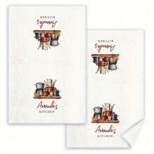 2pcs Kitchen Towels, Tea Towels, Dish Cloths, 16 X 24 Inches, Reusable Cleaning Rags, Machine Washable, Housewarming Gift For Friends, Kitchen Accessories, Household Essentials For Cooking, Baking, Bathroom Cleaning, Outdoor Activities And Tea Party Decor. Elegant Design Enhances Home Decor - Multicolor - View 4