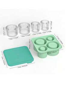 Khay silicon sáng tạo với khả năng dễ dàng lấy đá ra, khuôn làm đá silicon 2 trong 1 giúp đông lạnh nhanh và dễ dàng lấy đá ra, khuôn làm đá viên lớn dung tích dùng cho rượu whisky, quà tặng Ngày của Cha. - Nhiều màu - Xem 7