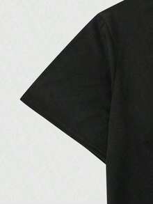 Men's Graphic Letter T-Shirt - Black - View 6