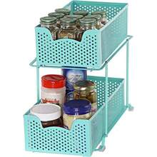 Simple Houseware - Cajón organizador deslizante de 2 niveles, color - Turquesa - Ver 7