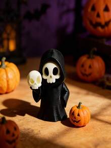 Figura del Segador Gótico de 6,8 cm, Segador Lindo Leyendo Decoración de Escritorio, Material PLA Negro y Blanco, Regalo Único Ideal para Amantes de los Libros en Halloween - Multicolor - Ver 9