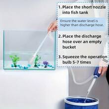 Bộ dụng cụ vệ sinh bể cá 3 món tiện lợi: Ống hút nước bể cá + Vợt bắt cá + Bàn chải vệ sinh bể cá hai mặt, giúp bể cá của bạn luôn sạch sẽ, nhẵn mịn và đẹp mắt. - A-màu xanh - Xem 5