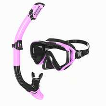 Equipo de snorkel para adultos, máscara de snorkel con gafas antivaho de vidrio templado de 180 grados, tubo de respiración seco, adecuado para hombres y mujeres - Multicolor - Ver 14