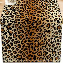 Leopard Print Tablecloth, Brown Cheetah Decor Running Decoration, Western Kitchen Dining Table Decor, Farmhouse Style Tablerunner Suitable For Party, Home, Kitchen, Dining Room - Brown - View 12