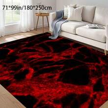 Area Rug Resembling Black And Red Marble Texture, Nordic American Style, Non-Slip, Machine Washable, Easy To Clean, Home Decor For Sofa And Coffee Table, Bedside Mat For Bedroom, Dining Table Mat, Kitchen Non-Slip Mat, Suitable For Camping, 2D Flat Flannel Material Area Rugs , Local Printed Decorative Rug Area, Polyester Carpet Party Daily Holiday Anniversary Party Valentine's Day Wedding Anniversary Easter Mother's Day Graduation Father's Day Birthdays Anniversaries Thanksgiving, Christmas, Halloween, New Year's Carpet, Home Decor, Living Room Carpet, Living Room Rugs, Bedroom Rugs, Outdoor Rug , Livingroom Large Rugs Bathroom Rugs, Home Decor Rugs, Home Stay Hotel, Washable Area Rugs Large Area Rug Soft Rug Accent Rug For Dining Room Doorway, Office, Living Room Bedroom Indoor Game Room Non-Slip Machine Washable Carpet Decorative Gift - 彩色 - 查看 2
