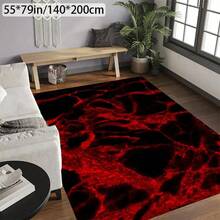 Area Rug Resembling Black And Red Marble Texture, Nordic American Style, Non-Slip, Machine Washable, Easy To Clean, Home Decor For Sofa And Coffee Table, Bedside Mat For Bedroom, Dining Table Mat, Kitchen Non-Slip Mat, Suitable For Camping, 2D Flat Flannel Material Area Rugs , Local Printed Decorative Rug Area, Polyester Carpet Party Daily Holiday Anniversary Party Valentine's Day Wedding Anniversary Easter Mother's Day Graduation Father's Day Birthdays Anniversaries Thanksgiving, Christmas, Halloween, New Year's Carpet, Home Decor, Living Room Carpet, Living Room Rugs, Bedroom Rugs, Outdoor Rug , Livingroom Large Rugs Bathroom Rugs, Home Decor Rugs, Home Stay Hotel, Washable Area Rugs Large Area Rug Soft Rug Accent Rug For Dining Room Doorway, Office, Living Room Bedroom Indoor Game Room Non-Slip Machine Washable Carpet Decorative Gift - 彩色 - 查看 5