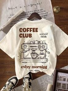 Camisetas manga corta mujer Camiseta de manga corta de cuello redondo de verano informal para mujer de Coffee Club - Blanco - Ver 2