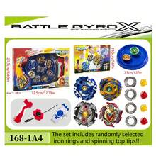 BURST Generation Unprinted Series Collection, Includes 4 Assembled Metal Beyblades + 2 Launchers + Grip + Stadium, Battle Set - Multicolor - View 11