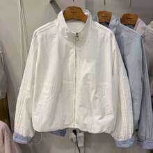 2026 Spring/Autumn Women's Unique Fashionable Casual Windbreaker, Loose Bomber Jacket, Ins Style White - White - View 3