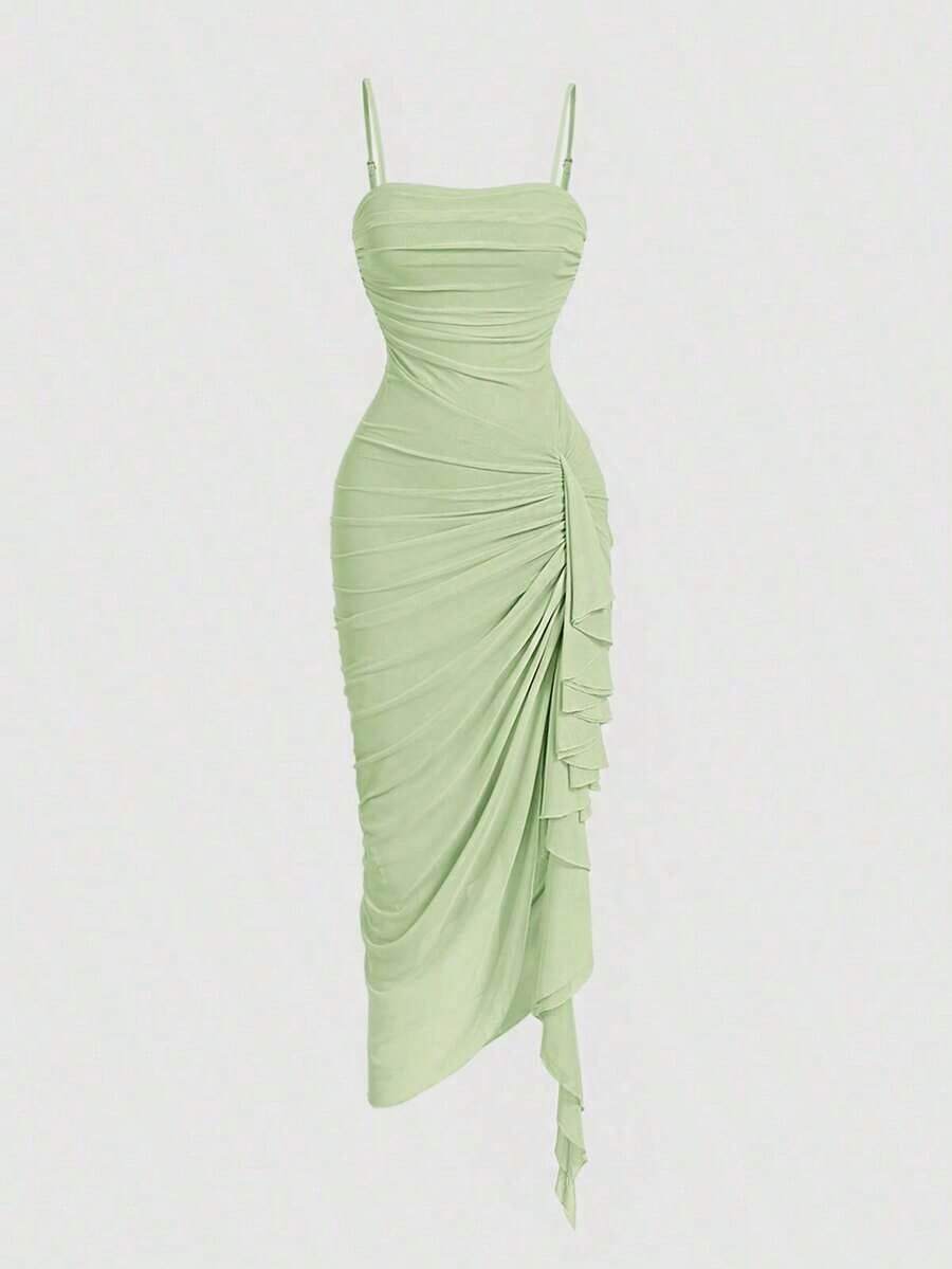 Women Midi Dresses - Green - View 1