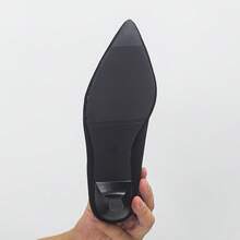 女款新款彈性針織尖頭細高跟中筒修身靴，秋冬歐美風，1雙優雅時尚高跟短靴，純色設計，百搭百搭，適合日常通勤、聚會與宴會 - 酒紅色 - 查看 8