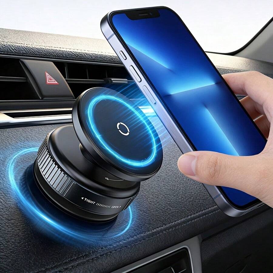 Giá đỡ điện thoại từ tính gắn trên bảng điều khiển có thể xoay 360°, cốc hút mạnh mẽ, tương thích với MagSafe, phù hợp với 16/15/14/13/12 và tất cả các điện thoại thông minh, không cần giá đỡ cầm tay. - A - Xem 1