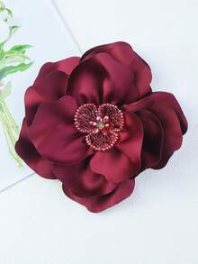 2026 Trâm cài áo hình hoa cuộn 3D tinh tế bằng vải satin thủ công, kích thước 20cm, phụ kiện thời trang đa năng cho quần áo và váy. - hoa hồng - Xem 5