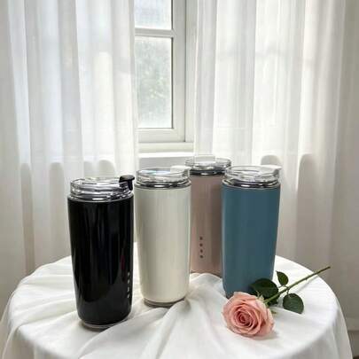 Nouveau Tumbler isolé de haute qualité, tasse portable de bureau, mug à café, tasse de voiture de voyage en plein air, bouteille isotherme en acier inoxydable, bouteille d'eau élégante, tasse à thé, lait, café à double paroi isolée, tasse à boire anti-brûlure